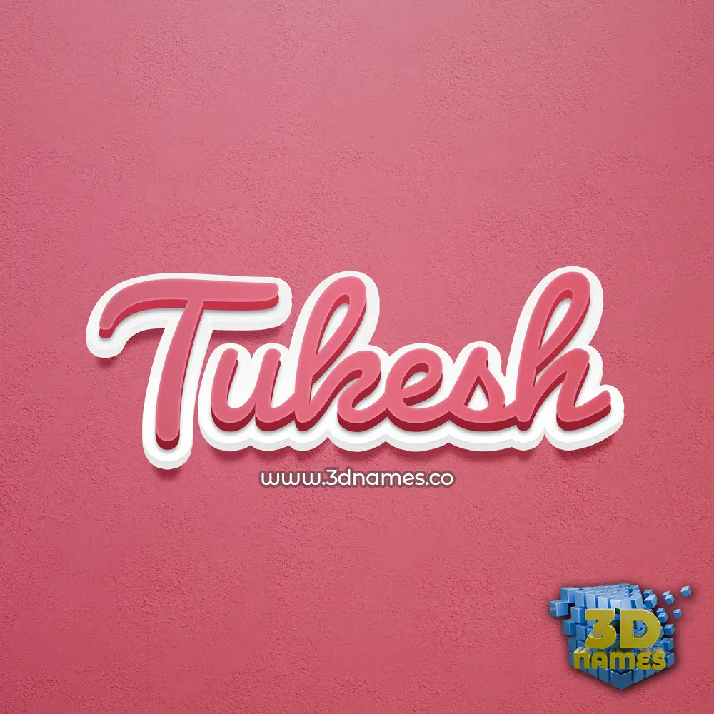 tukesh in Red Scribble style - 3D name wallpaper