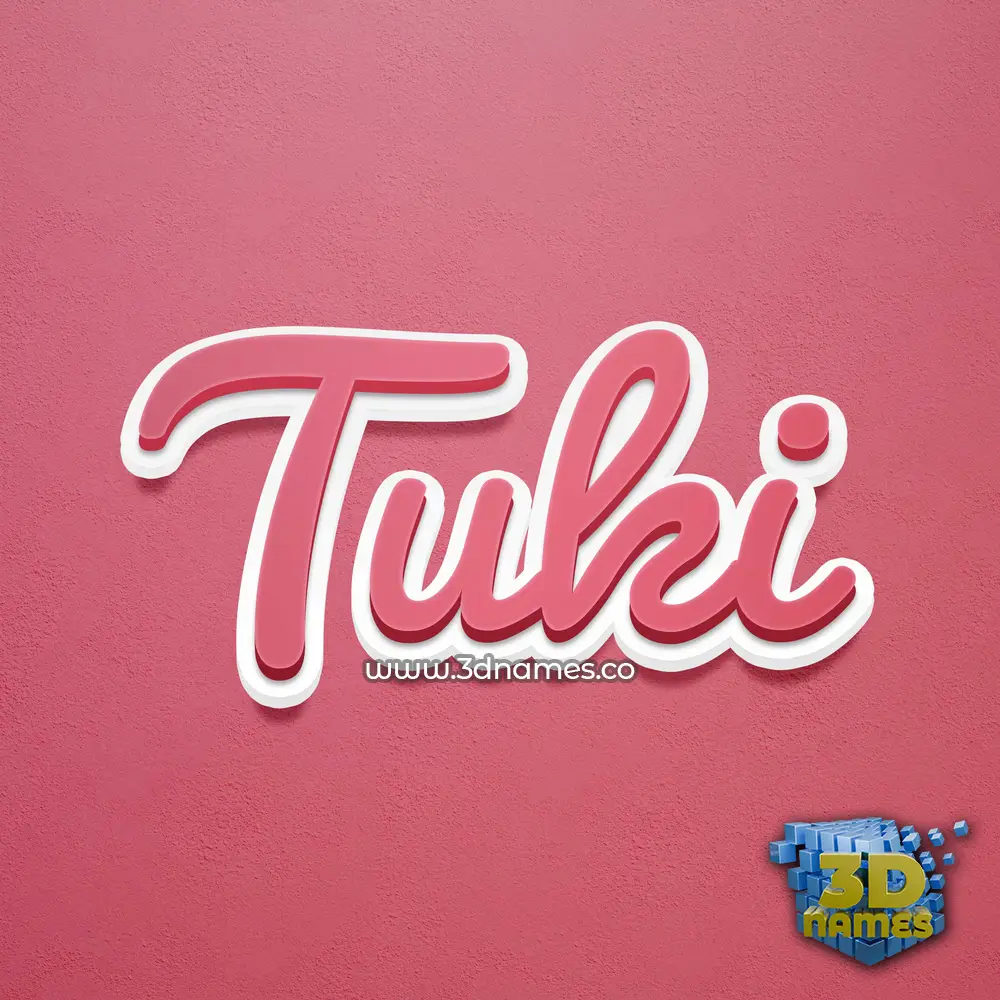tuki in Red Scribble style - 3D name wallpaper