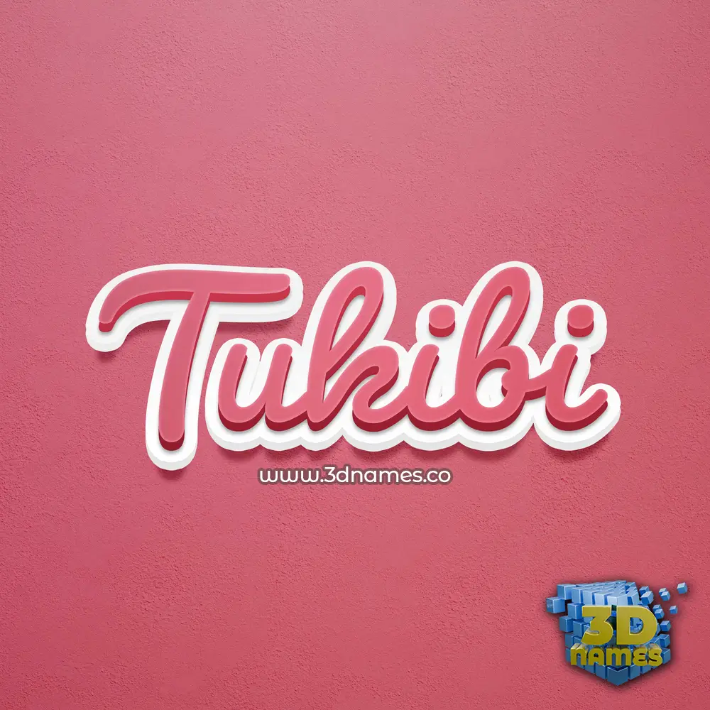 tukibi in Red Scribble style - 3D name wallpaper