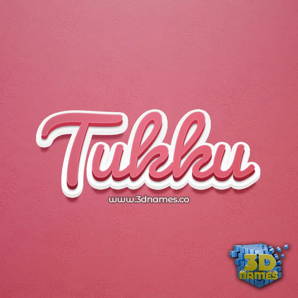 tukku in Red Scribble style - 3D name wallpaper