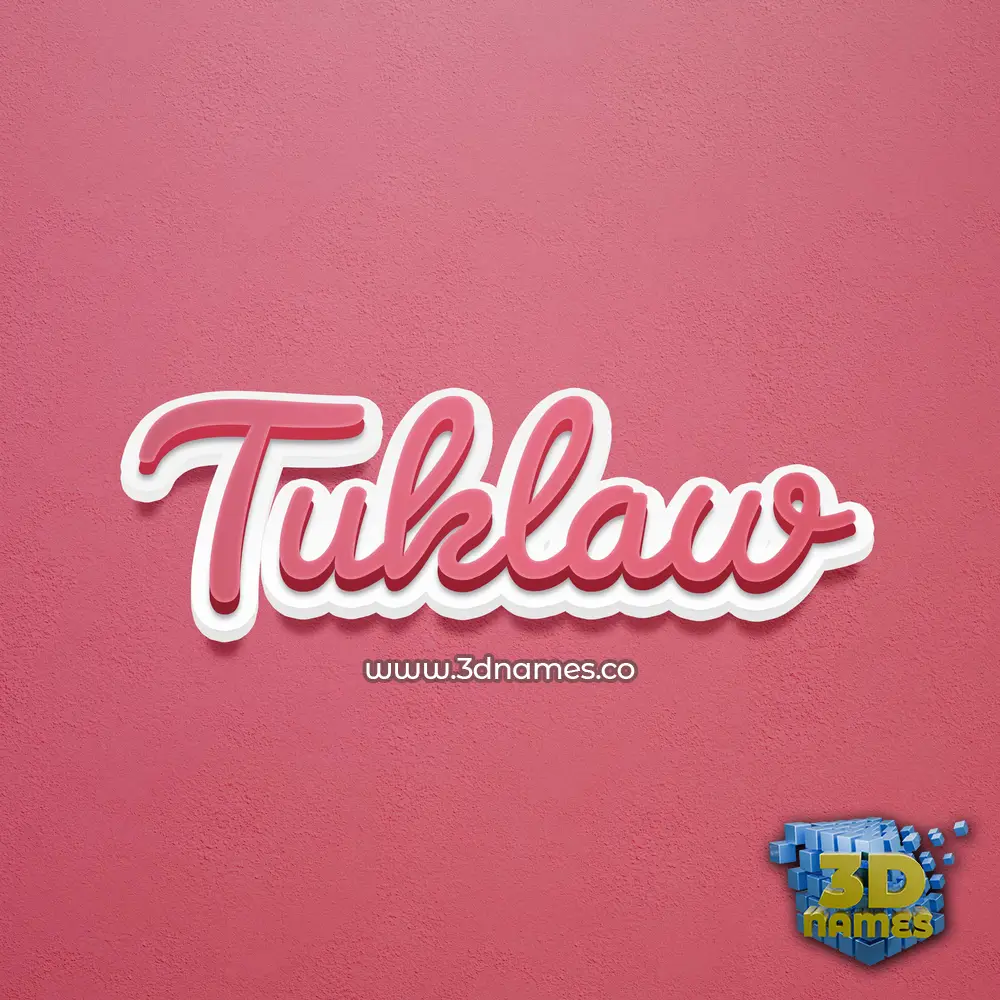 tuklaw in Red Scribble style - 3D name wallpaper