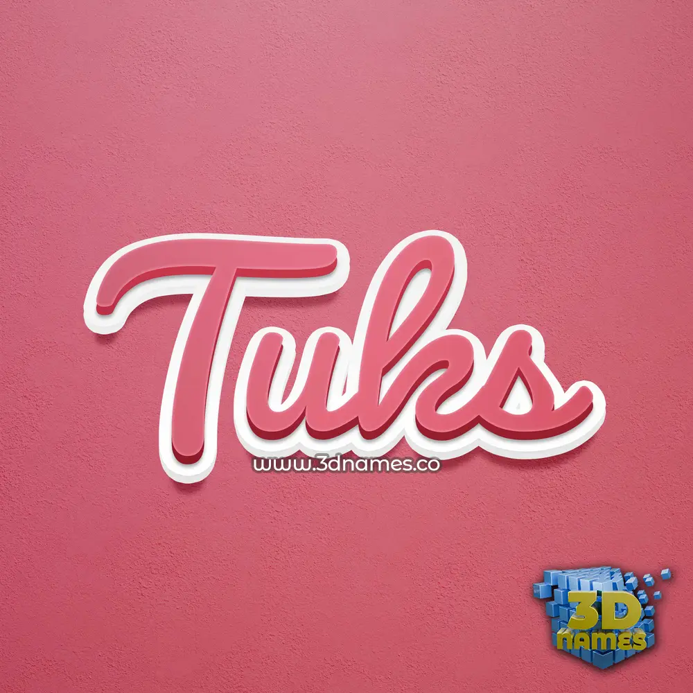 tuks in Red Scribble style - 3D name wallpaper