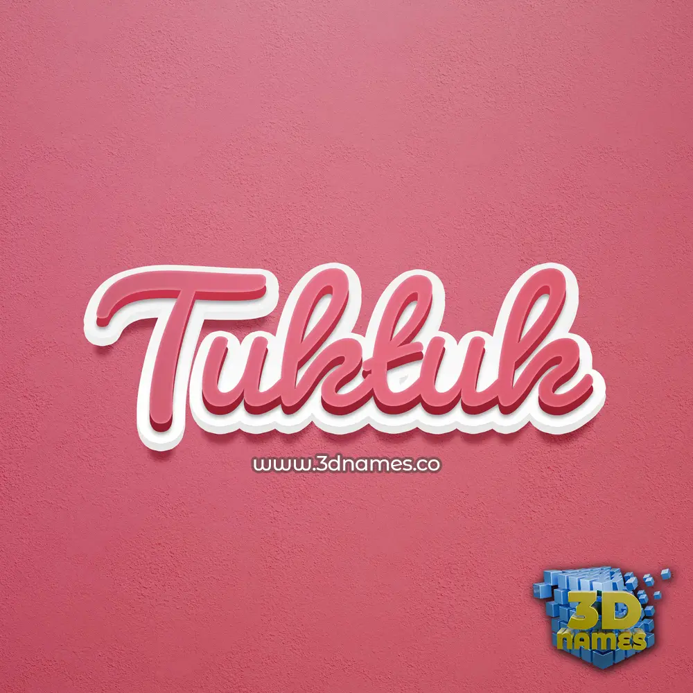 tuktuk in Red Scribble style - 3D name wallpaper