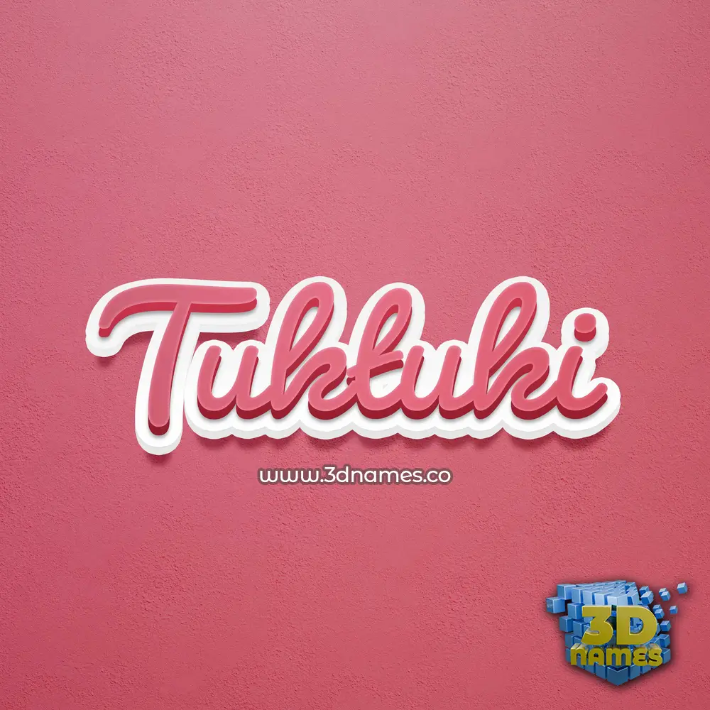 tuktuki in Red Scribble style - 3D name wallpaper