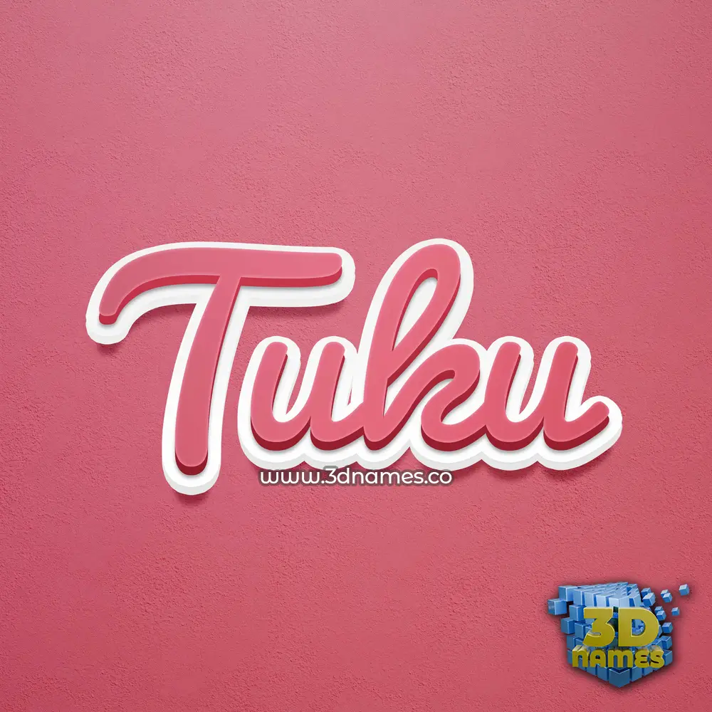 tuku in Red Scribble style - 3D name wallpaper