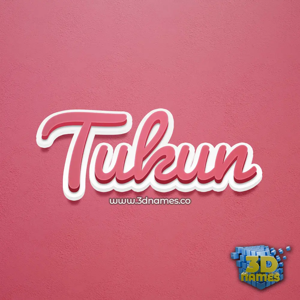 tukun in Red Scribble style - 3D name wallpaper