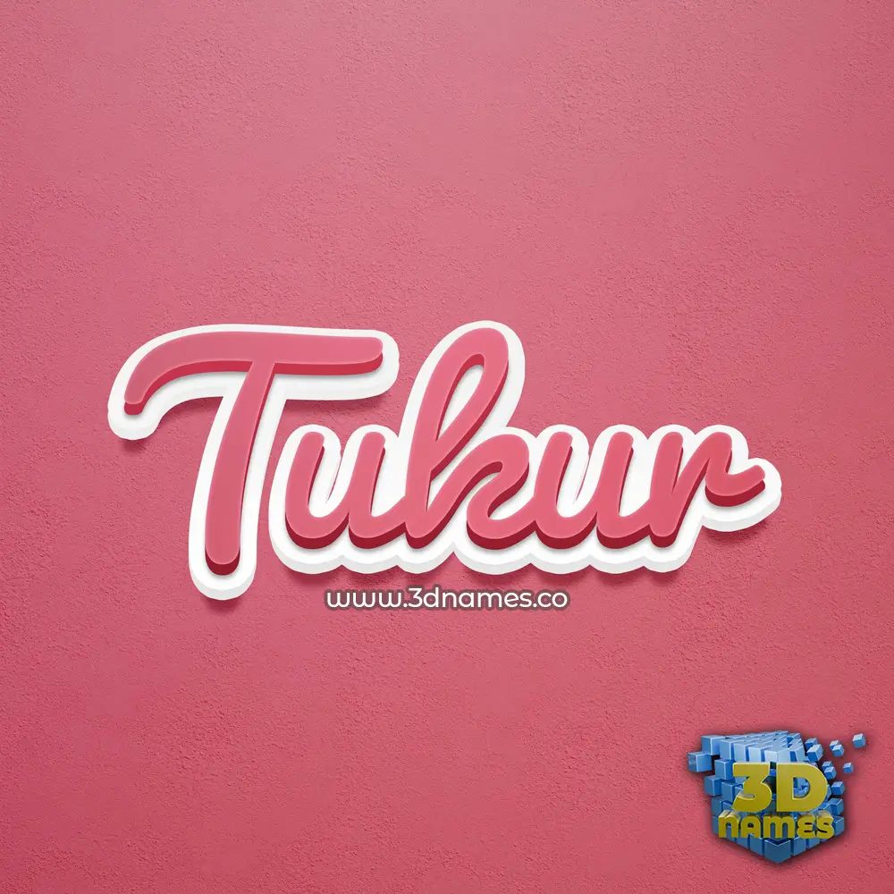 tukur in Red Scribble style - 3D name wallpaper
