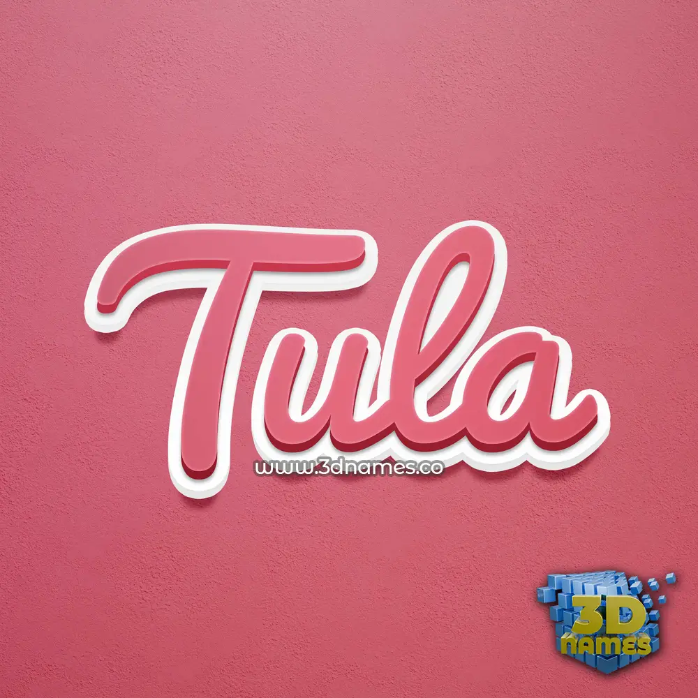 tula in Red Scribble style - 3D name wallpaper