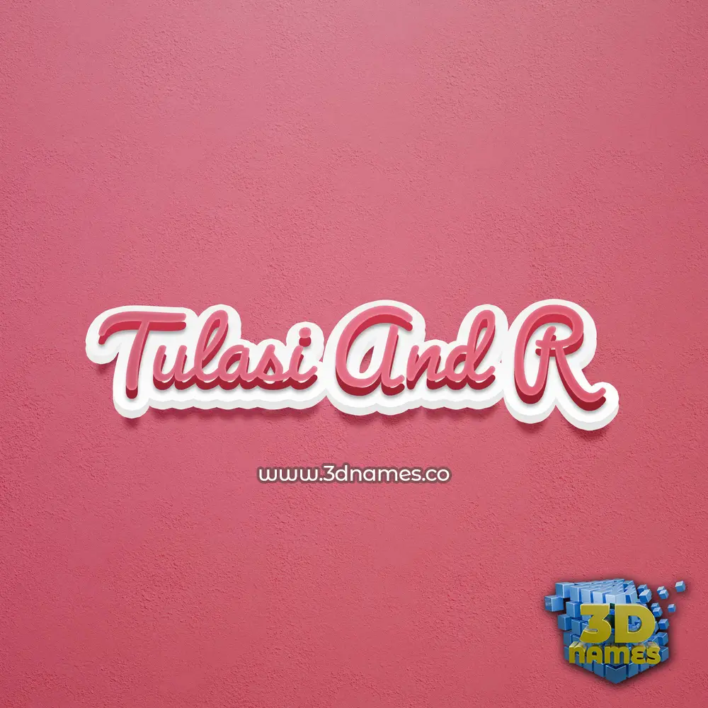 tulasi and r in Red Scribble style - 3D name wallpaper