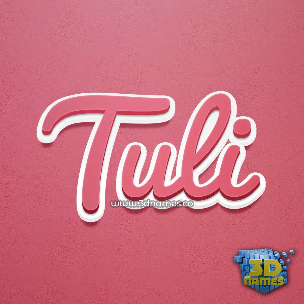 tuli in Red Scribble style - 3D name wallpaper