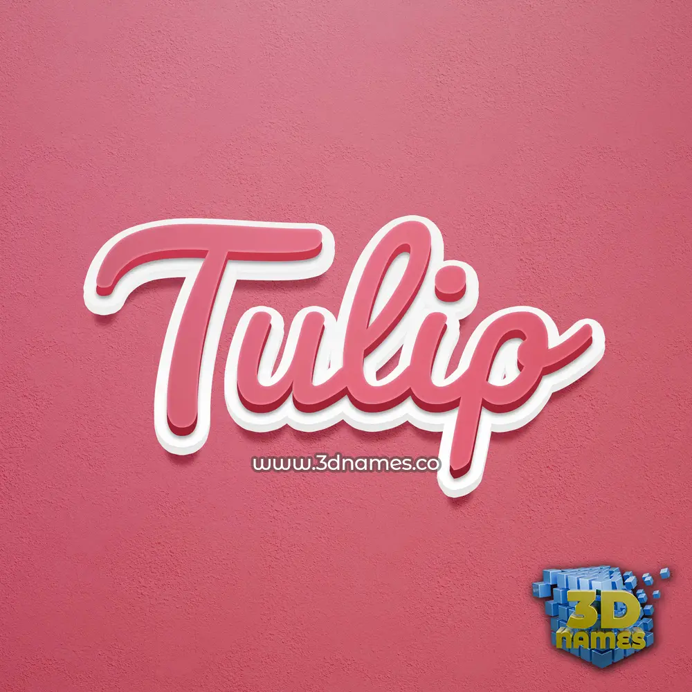 tulip in Red Scribble style - 3D name wallpaper