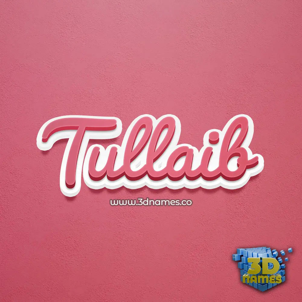 tullaib in Red Scribble style - 3D name wallpaper