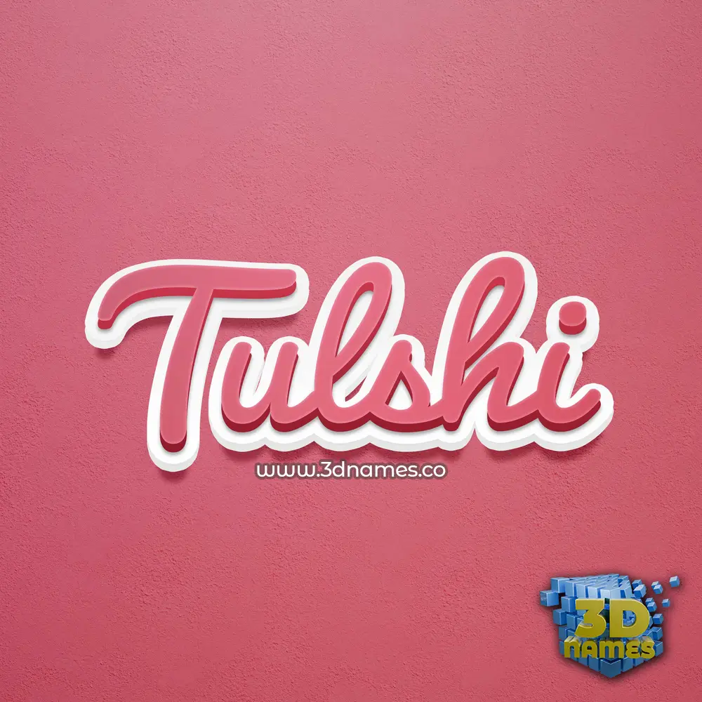 tulshi in Red Scribble style - 3D name wallpaper