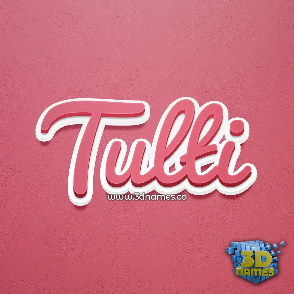 tulti in Red Scribble style - 3D name wallpaper