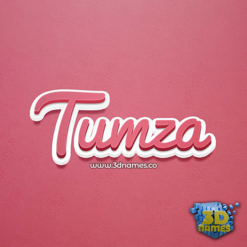 tumza in Red Scribble style - 3D name wallpaper