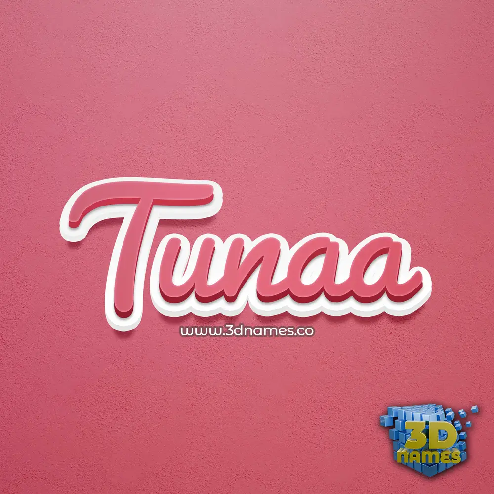 tunaa in Red Scribble style - 3D name wallpaper