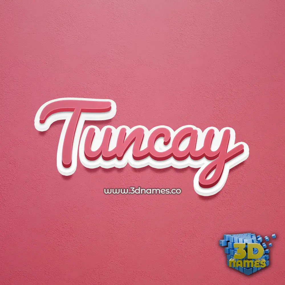 tuncay in Red Scribble style - 3D name wallpaper