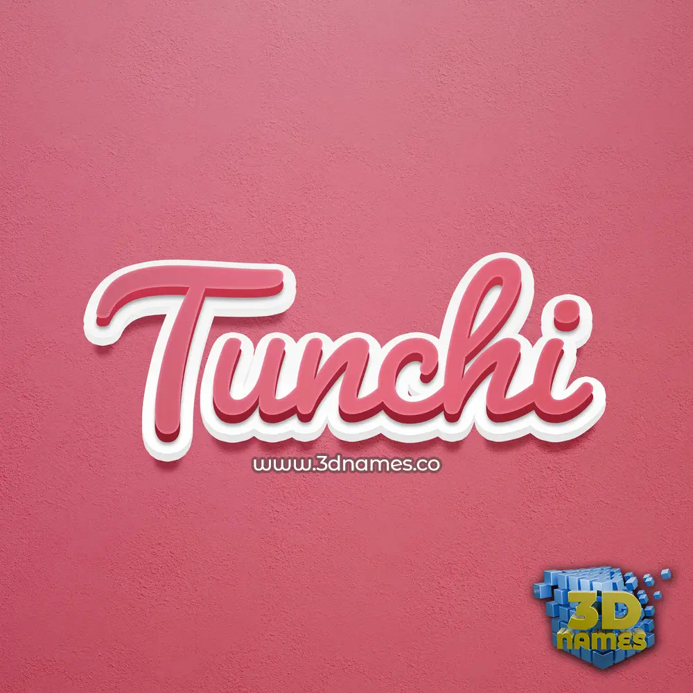 tunchi in Red Scribble style - 3D name wallpaper