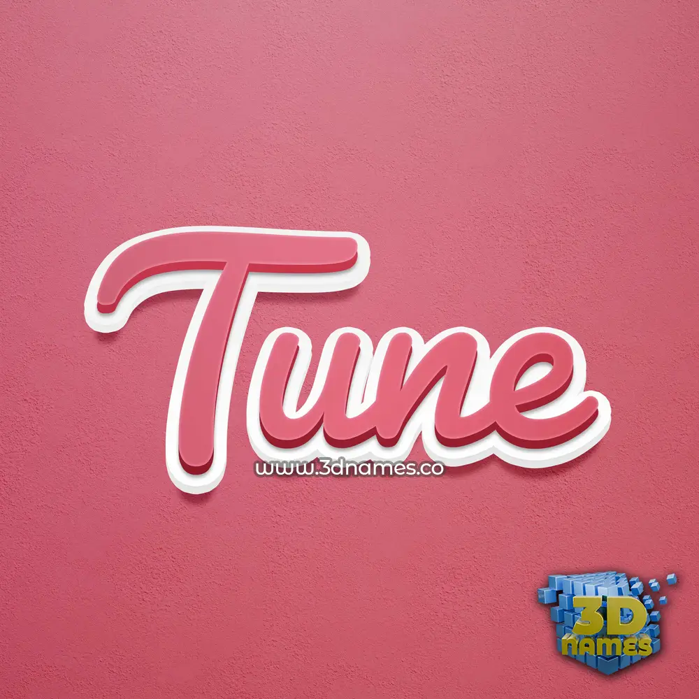 tune in Red Scribble style - 3D name wallpaper