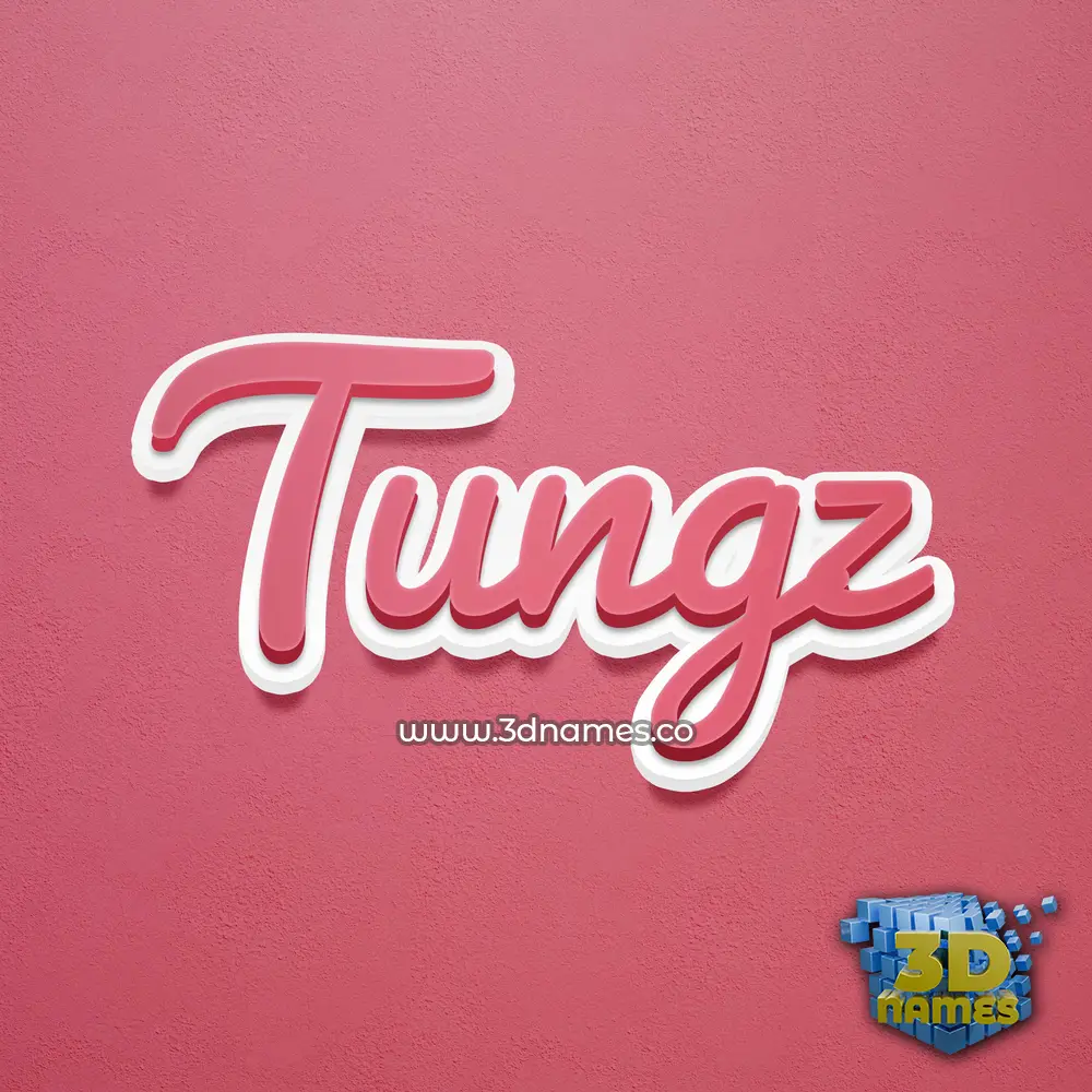 tungz in Red Scribble style - 3D name wallpaper