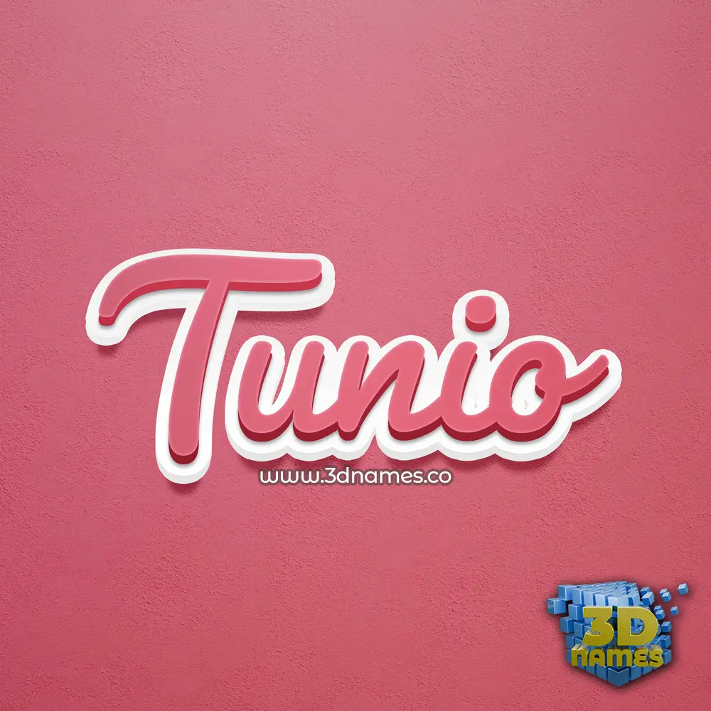 tunio in Red Scribble style - 3D name wallpaper