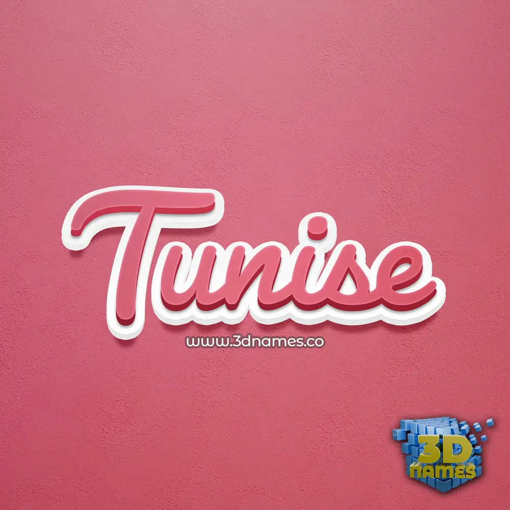 tunise in Red Scribble style - 3D name wallpaper