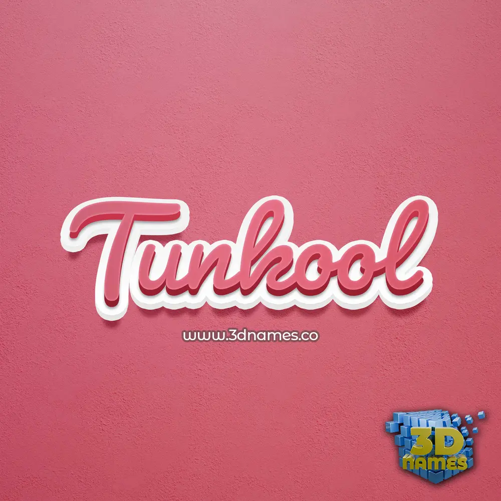 tunkool in Red Scribble style - 3D name wallpaper