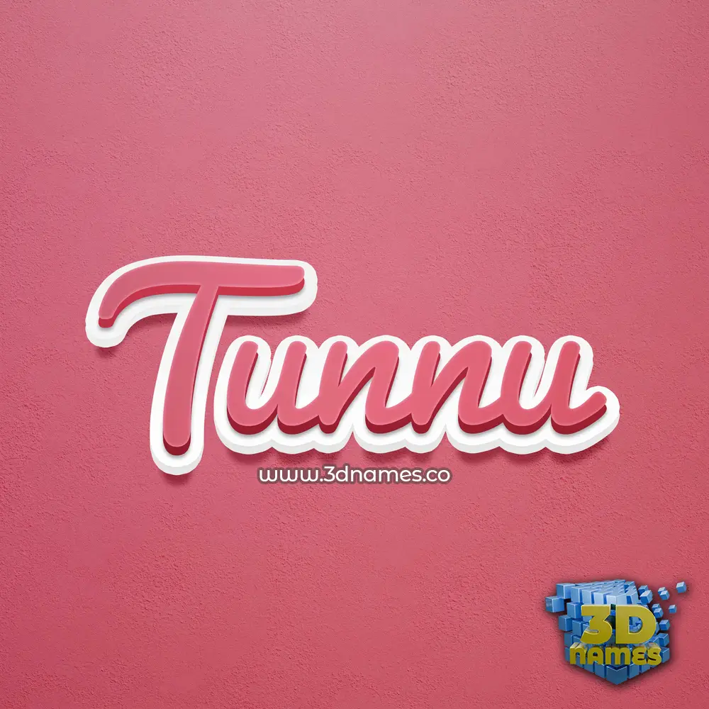 tunnu in Red Scribble style - 3D name wallpaper