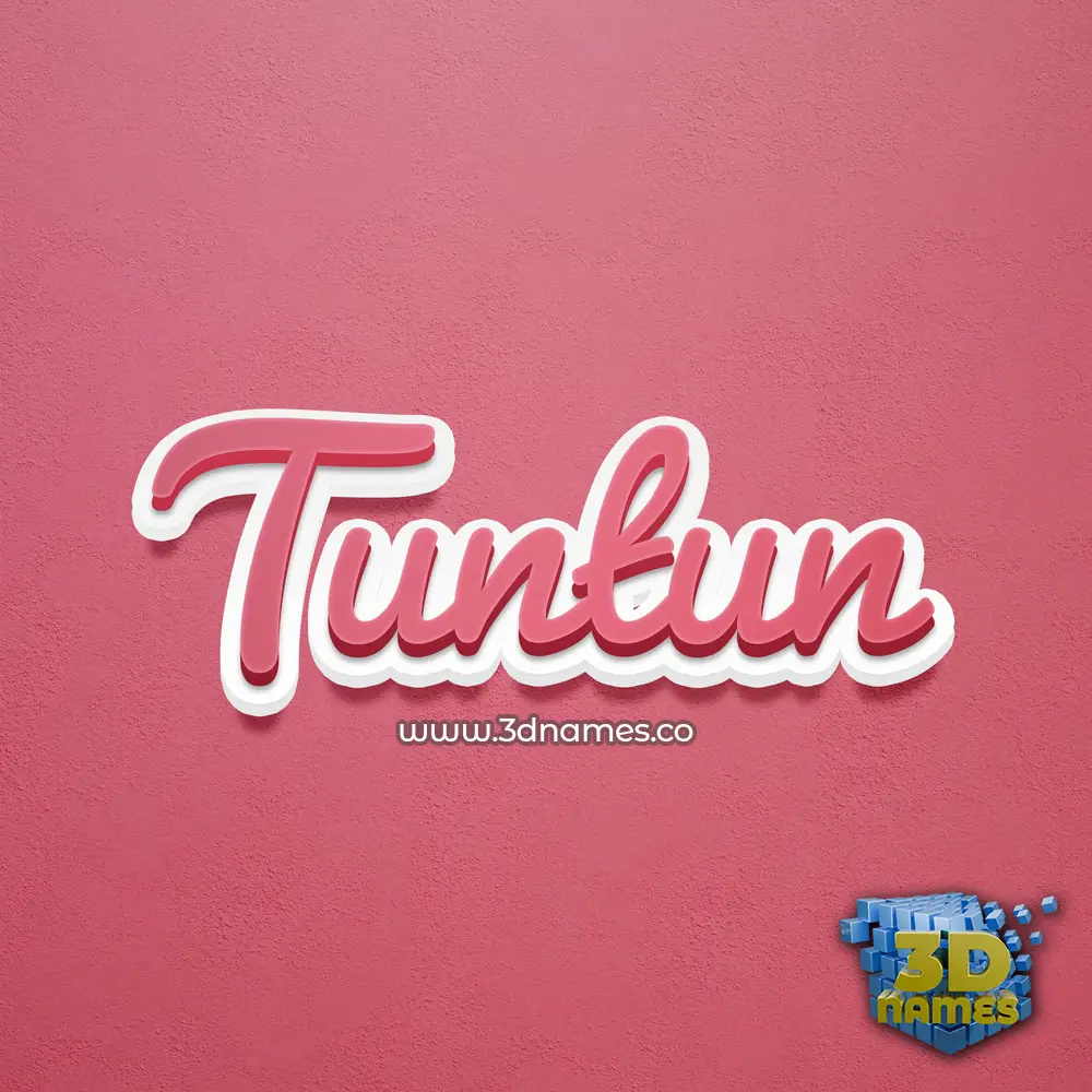 tuntun in Red Scribble style - 3D name wallpaper