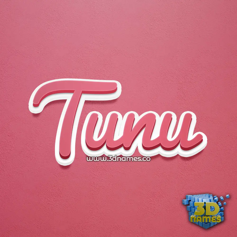 tunu in Red Scribble style - 3D name wallpaper