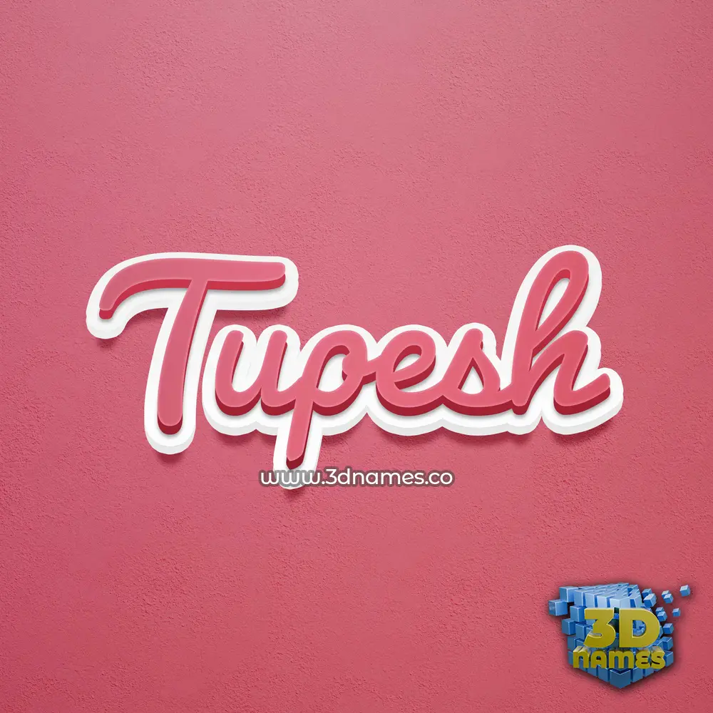 tupesh in Red Scribble style - 3D name wallpaper