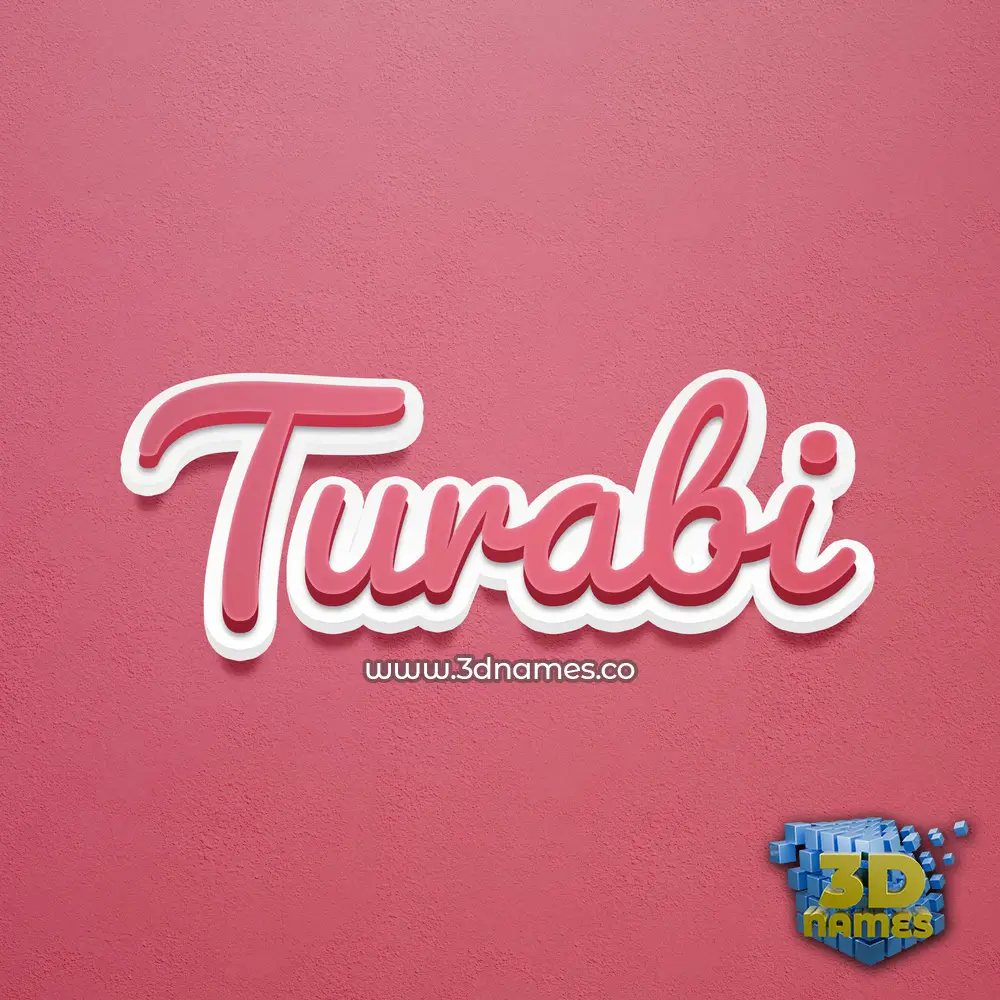 turabi in Red Scribble style - 3D name wallpaper
