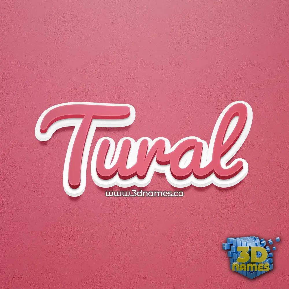 tural in Red Scribble style - 3D name wallpaper