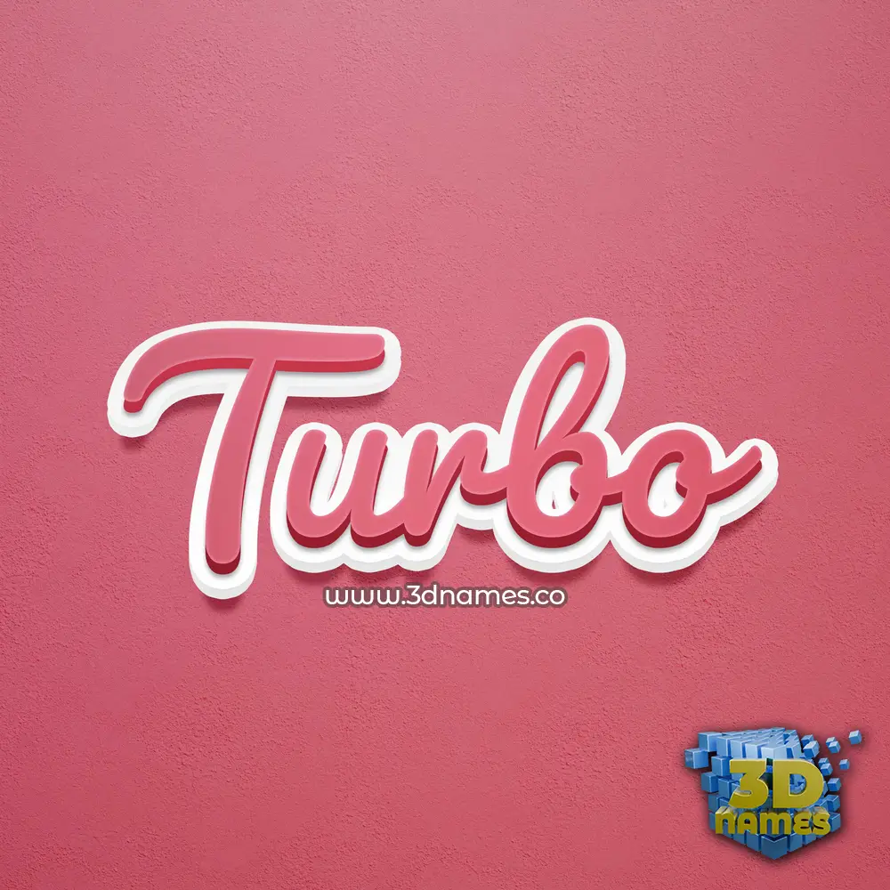 turbo in Red Scribble style - 3D name wallpaper