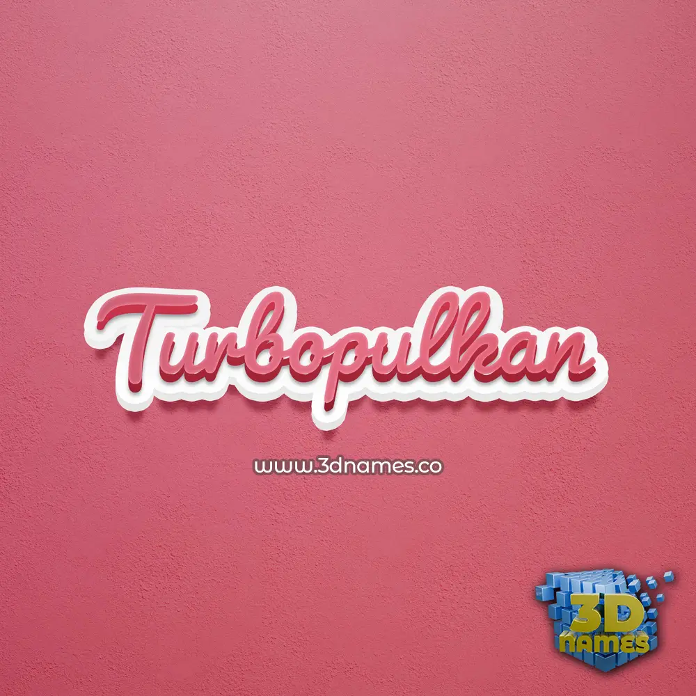 turbopulkan in Red Scribble style - 3D name wallpaper