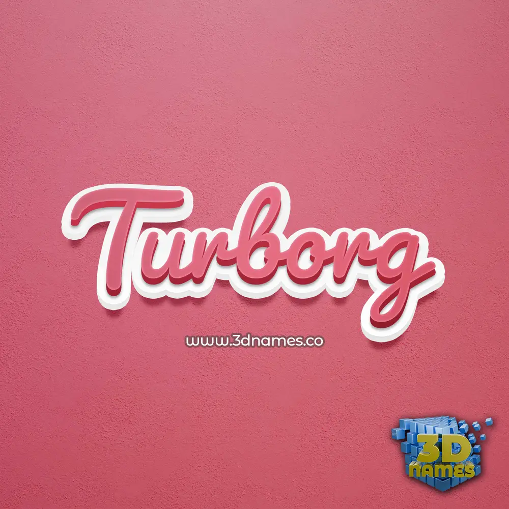 turborg in Red Scribble style - 3D name wallpaper