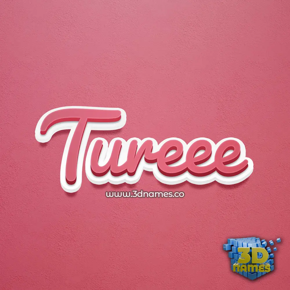 tureee in Red Scribble style - 3D name wallpaper