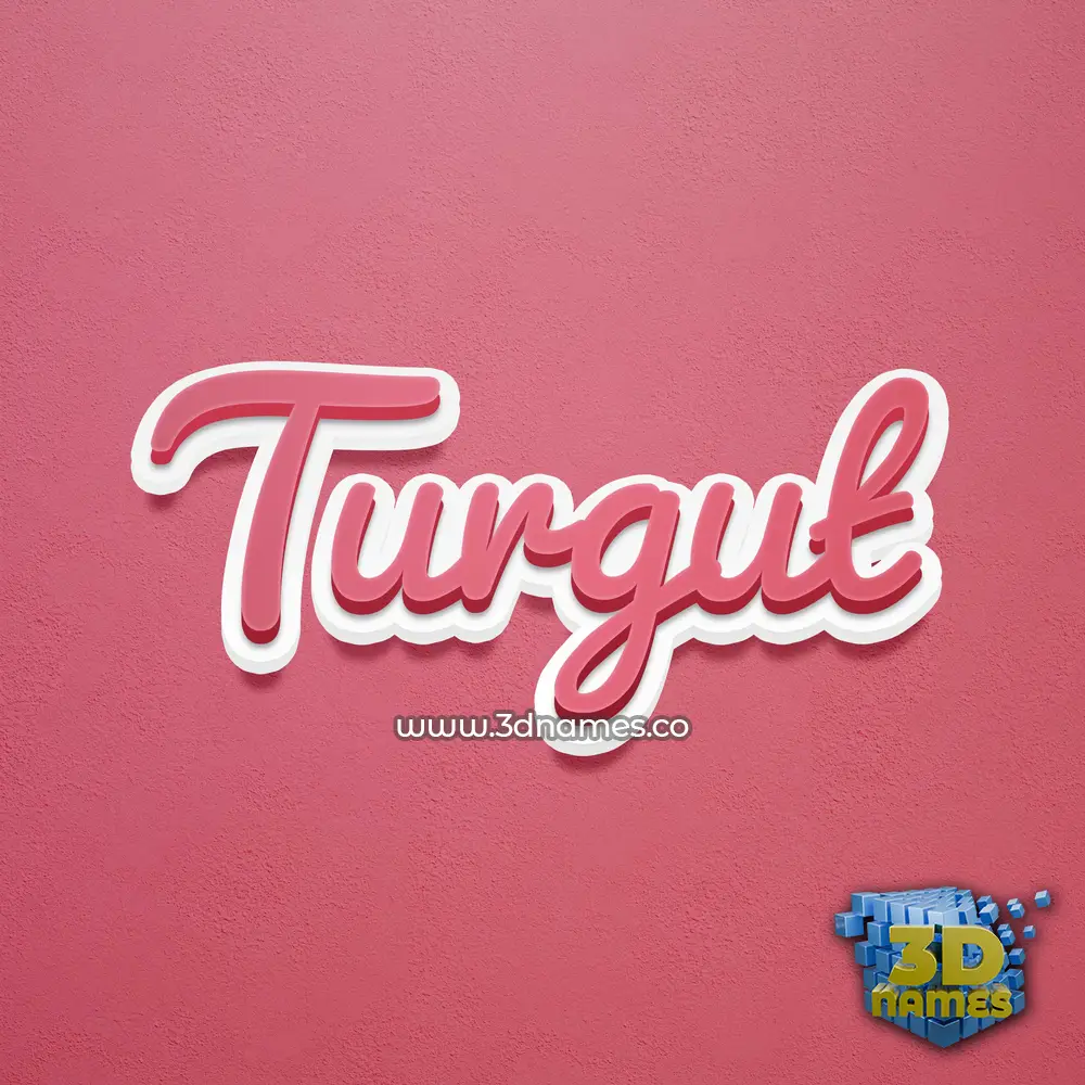 turgut in Red Scribble style - 3D name wallpaper