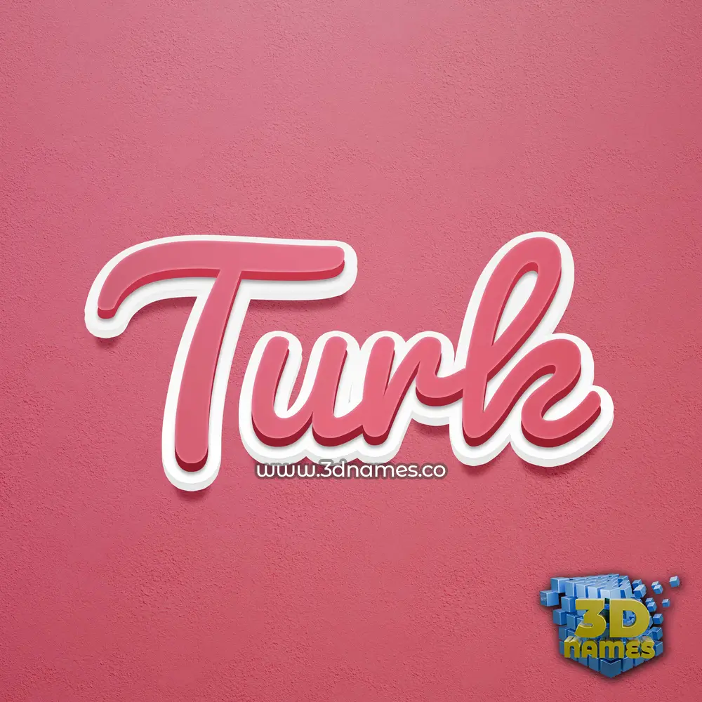 turk in Red Scribble style - 3D name wallpaper