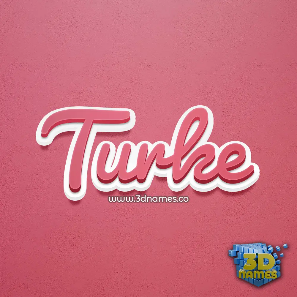 turke in Red Scribble style - 3D name wallpaper