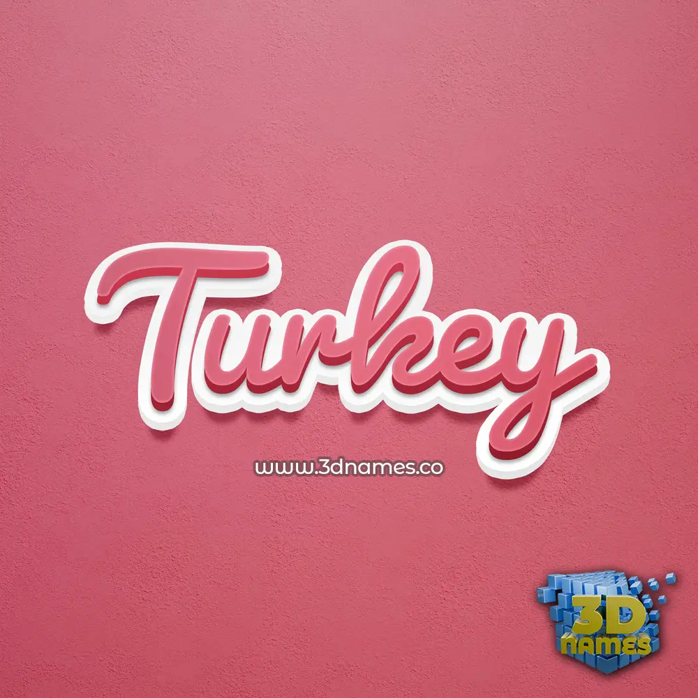 turkey in Red Scribble style - 3D name wallpaper