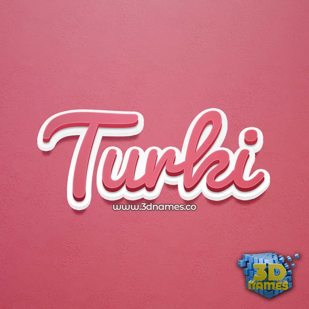 turki in Red Scribble style - 3D name wallpaper