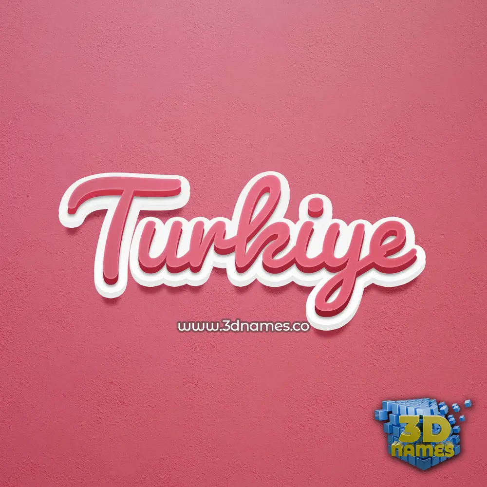 turkiye in Red Scribble style - 3D name wallpaper