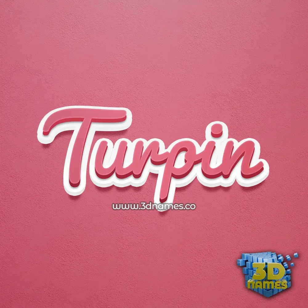 turpin in Red Scribble style - 3D name wallpaper