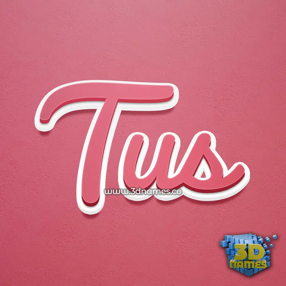 tus in Red Scribble style - 3D name wallpaper
