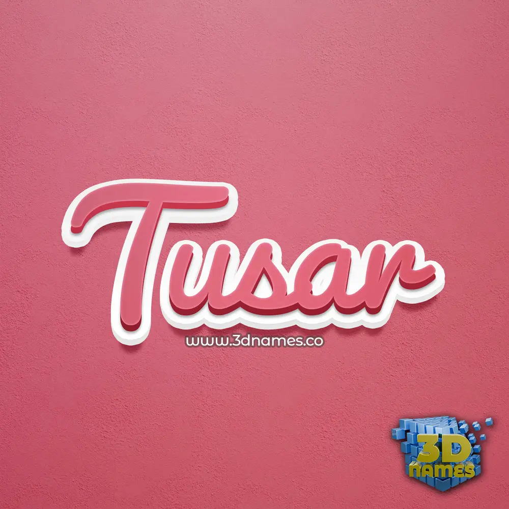 tusar in Red Scribble style - 3D name wallpaper