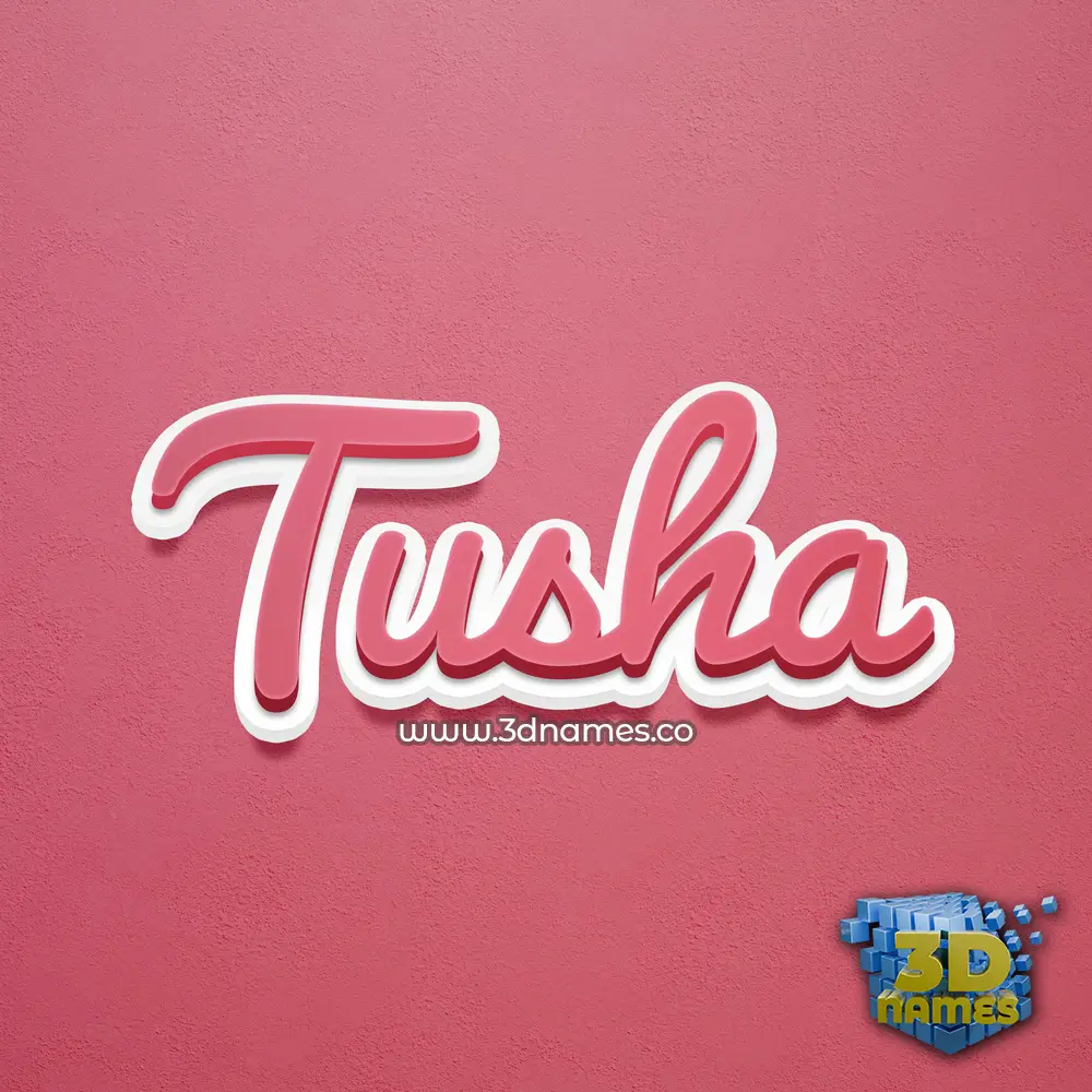 tusha in Red Scribble style - 3D name wallpaper