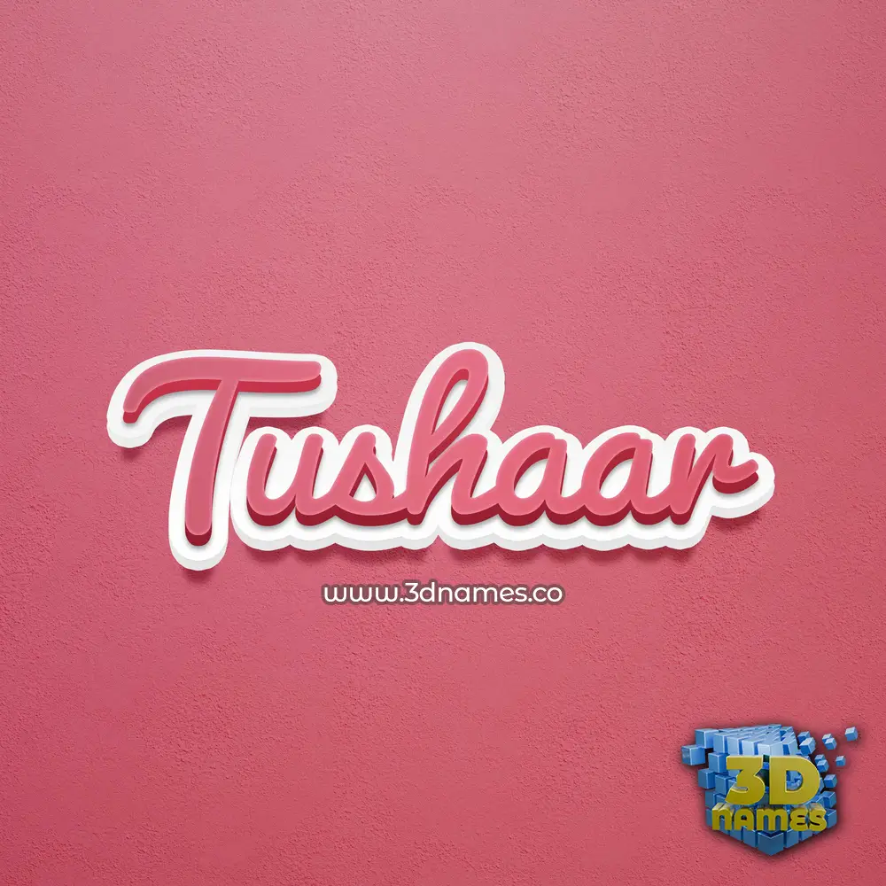 tushaar in Red Scribble style - 3D name wallpaper