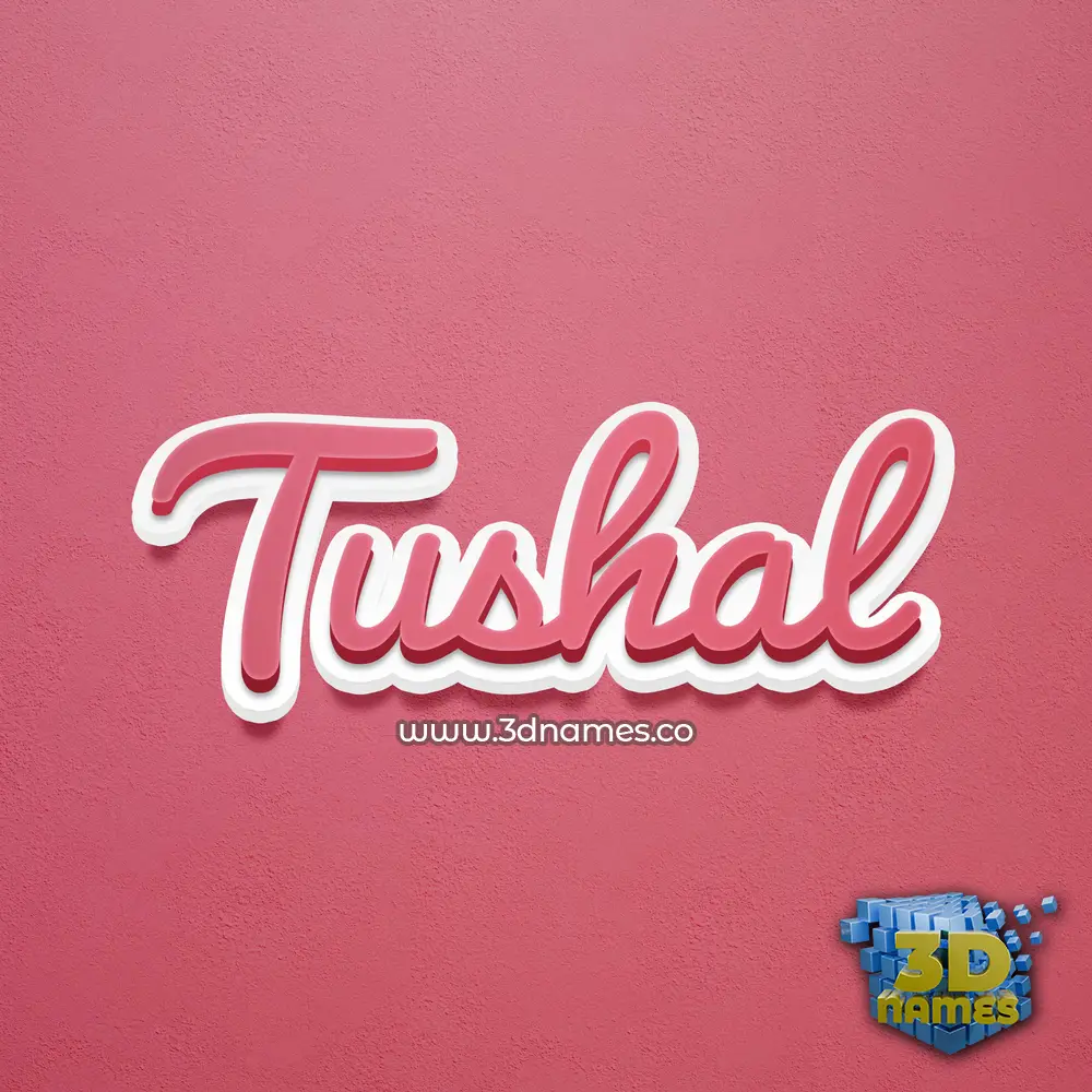 tushal in Red Scribble style - 3D name wallpaper