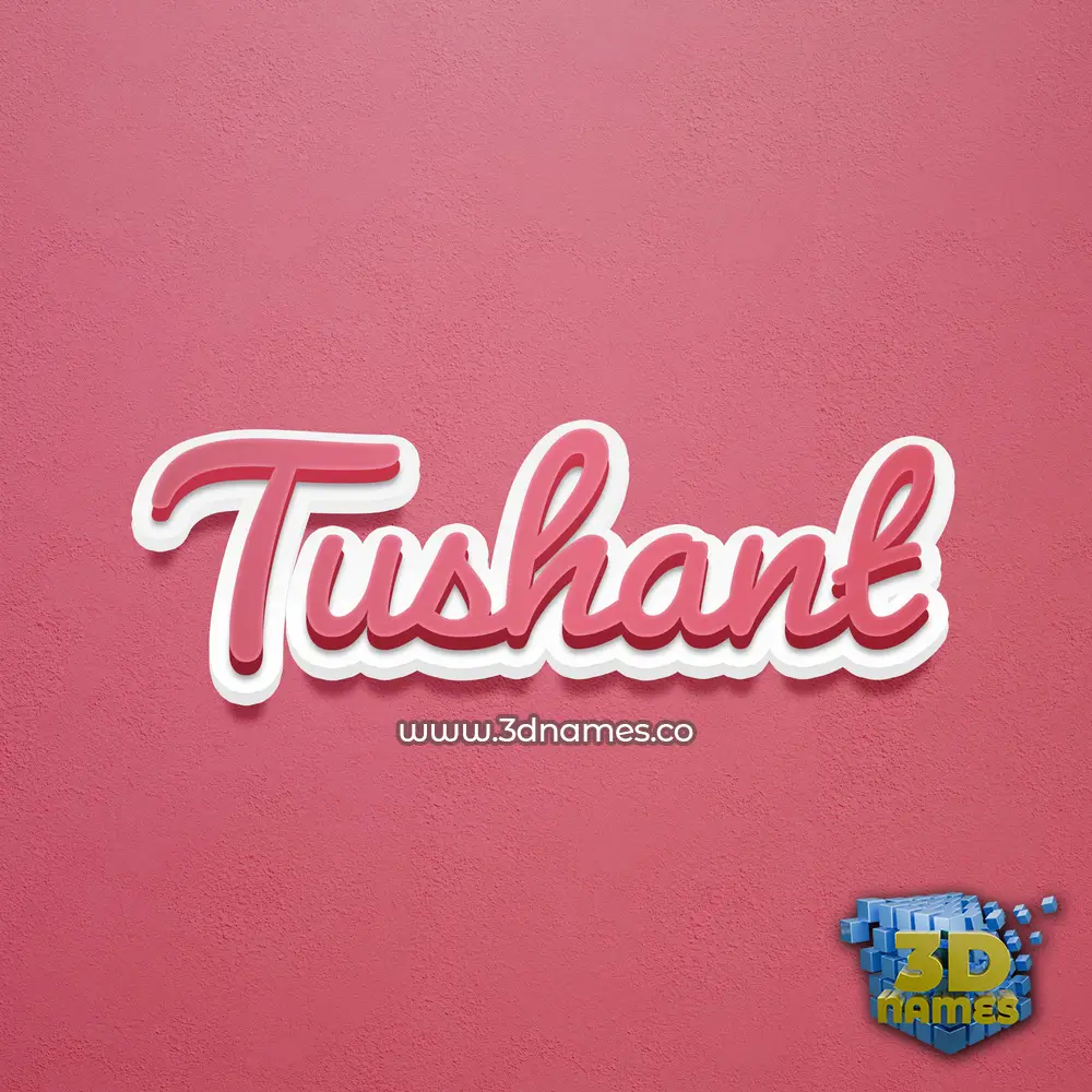 tushant in Red Scribble style - 3D name wallpaper